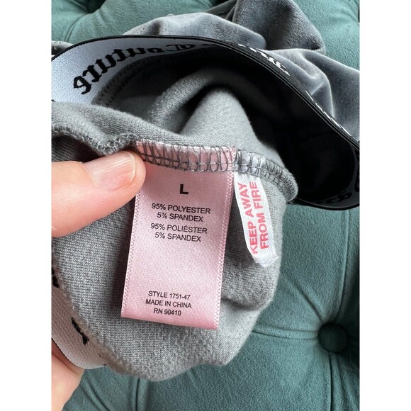 Juicy Couture Y2k Velvet Velour Drawstring Shorts Lounge Gray Large L - Picture 4 of 4